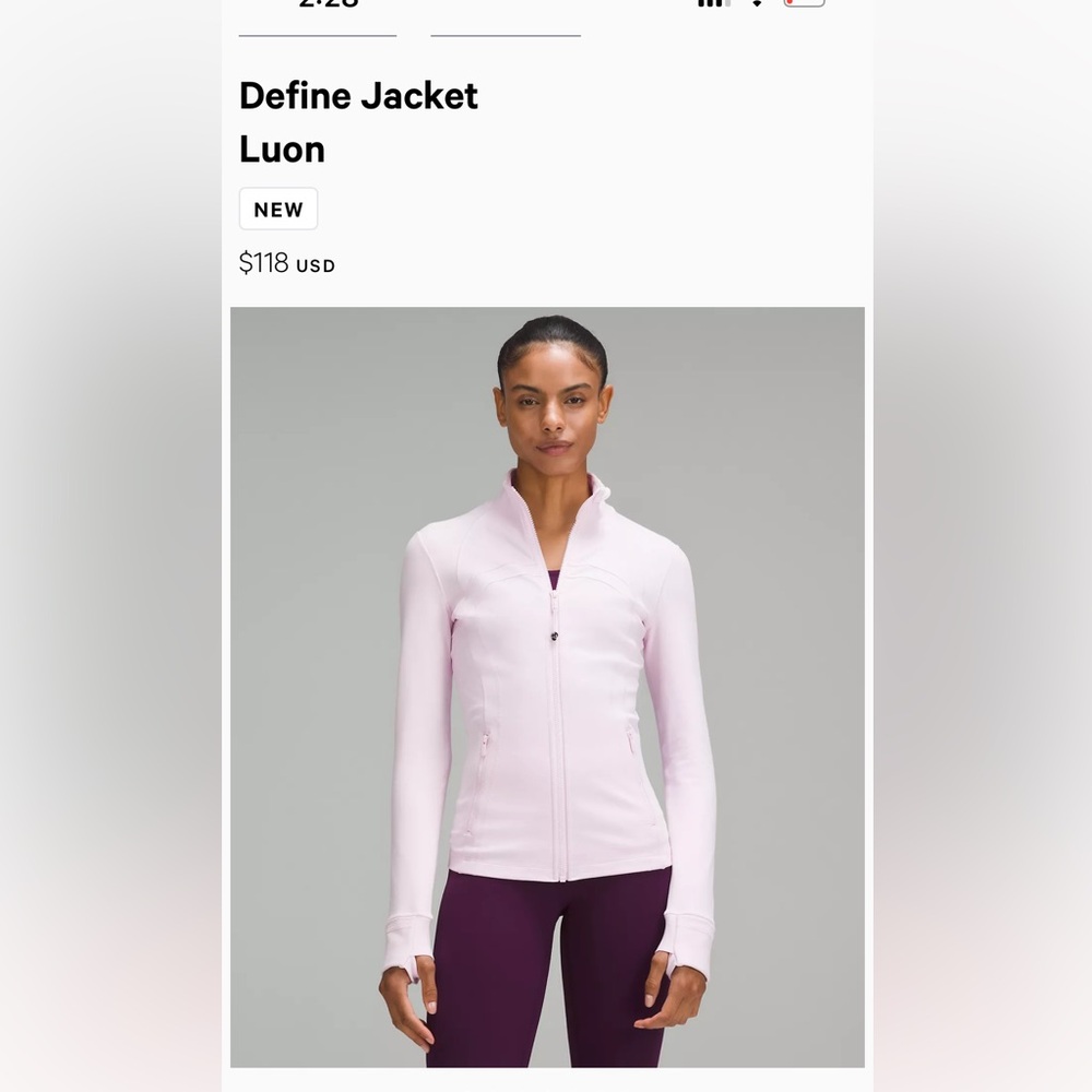 Light pink lulu lemon define jacket ❤️